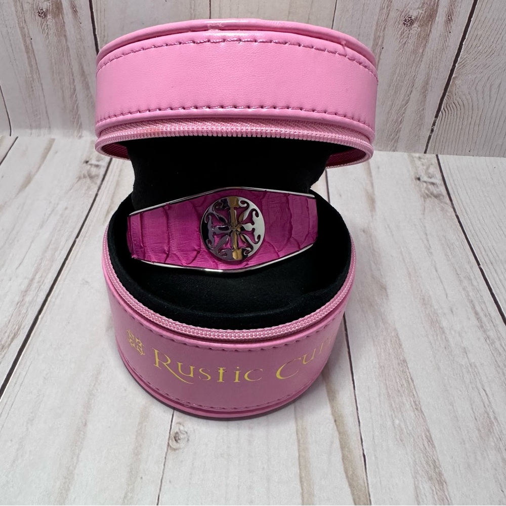 Rustic Cuff Monique Pink and Silver Python EUC - Picture 10 of 12